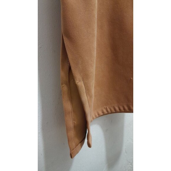 Womens Velour Heavyweight Outdoor Warm Stretch Size 2X Button Down Shirt Tan - Picture 3 of 8